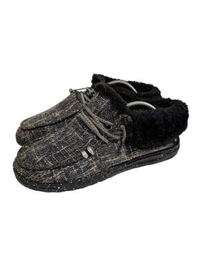 Hey Dude Britt Boho Cookies and Cream Slip On Booties Faux Fur Women's US Size 9